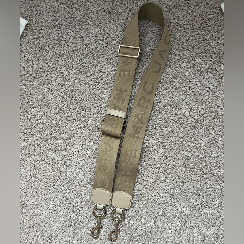 Marc Jacobs Beige Logo Strap with Silver Hardware